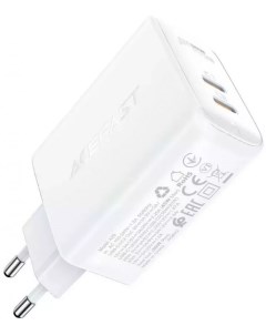 Зарядное устройство сетевое A29 PD50W GaN USB C USB C dual port charger EU Цвет белый Acefast