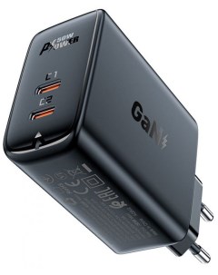 Зарядное устройство сетевое A29 PD50W GaN USB C USB C dual port charger EU Цвет черный Acefast