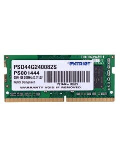 Оперативная память Patriot Signature PSD44G240082S DDR4 4ГБ 2400МГц Signature PSD44G240082S DDR4 4ГБ Patriòt