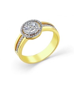 Кольцо с 57 бриллиантами из жёлтого золота Мастер бриллиант