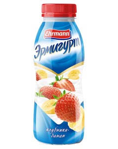 Йогурт питьевой Эрмигурт клубника банан 1 2 420 г Ehrmann