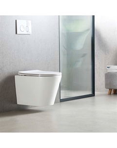 Унитаз подвесной Tornado Piatti VT1-11T безободковы, цвет белый, ультратонкое soft-close сиденье Vincea