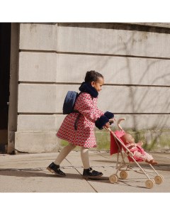 Прогулочная коляска для кукол Corduroy Red вельветовая красная Konges slojd