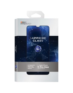 Защитное стекло для iPhone 11 Pro Max Sapphire Glass черная рамка Interstep