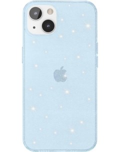 Чехол Chic iPhone 13 голубой прозрач серебр блест 87927 Deppa