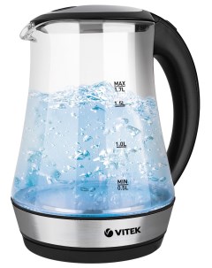 Чайник электрический VT 7035 1 7 л серебристый черный Vitek