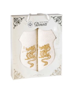 Комплект полотенец Золотой дракон махровые 50 х 90 см и 70 х 140 см 2 шт Dinosti