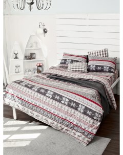 Комплект постельного белья Фланель Норвежский узор 1 5 спальный с наволочками 70 70 Tm textile