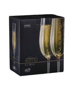 Набор бокалов для шампанского Аттимо 180 мл 6 шт Crystal bohemia