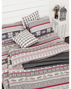 Комплект постельного белья Фланель Норвежский узор Евро 50х70 Tm textile