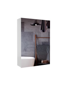 Зеркальный шкаф подвесной Универсальный 50 для ванной комнаты белый Sanstar