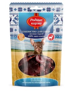 Лакомство для собак для мелких пород 100 мясо оленя вяленое 3 шт по 50 г Родные корма