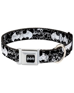 Ошейник для собак Бэтмен с металлической застежкой черно белый 28 43 см Buckle-down