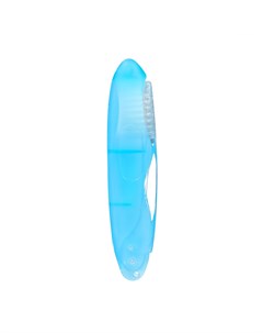 Зубная щетка складная в индивидуальной упаковке 1 штука средней жесткости голубая Nobrand