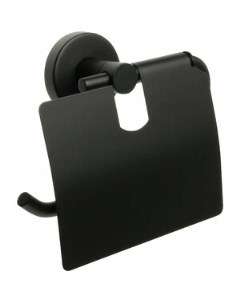 Держатель туалетной бумаги Comfort Black с крышкой черный матовый FX 86010 Fixsen