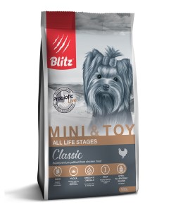 Classic Adult Mini Toy сухой корм для взрослых собак мелких и миниатюрных пород Курица 500 г Blitz
