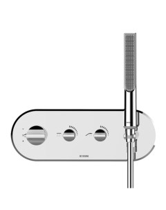APICE Наружная часть термостатического смесителя из стены на 2 выхода ручной душ шланг Cromolux 150  Bossini