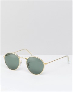 Круглые солнцезащитные очки в золотистой оправе Inspired эксклюзивно для ASOS Reclaimed vintage