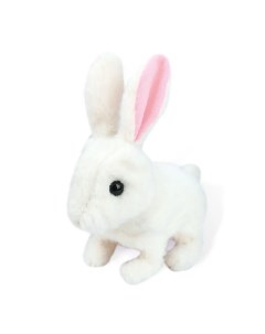 Кролик интерактивный на батарейках белый Мягкая игрушка прыгающий Зайчик Nobrand
