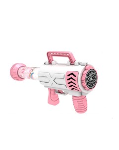 Игрушка Пистолет генератор мыльных пузырей розовый круглый Nobrand