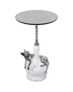 Столик декоративный Кошка Агнесса Античное серебро Bogacho
