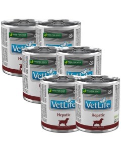 Консервы для собак Vet Life Hepatic при болезнях печени курица 6шт по 300г Farmina
