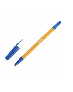 Ручка шариковая BP 03 синяя корпус оранжевый узел 1 мм линия письма 0 5 50 шт Staff