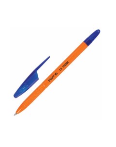 Ручка шариковая масляная X 100 синяя корпус оранжевый узел 1 мм 50 шт Staff