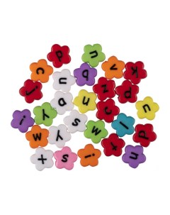 Бусины Английский алфавит Цветные цветочки 02 пластиковые 4х12 мм 100 шт Hobbius