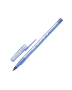 Ручка шариковая Round Stic синяя корпус голубой узел 1мм 60 шт Bic