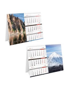Календарь домик настольный Mono Premium Красота природы 2024г 3шт Officespace