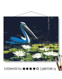 Картина по номерам Пеликан на пруду 50х40 Selfica