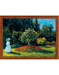 Набор для вышивания Дама в саду по мотивам картины К Моне 40х30 см арт 1225 Риолис