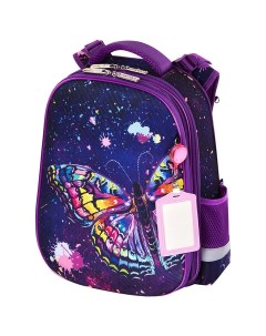 Ранец EXTRA с доп объемом Colorful butterfly 38х29х18 см 270674 фиолетовый Юнландия