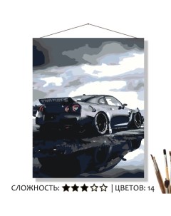 Картина по номерам Черный автомобиль 50х40 14 цветов Selfica