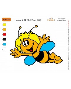 Набор для вышивания мулине Пчелка 22х22 см Нитекс