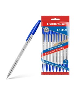 Ручка шариковая R 301 Classic Stick Grip синяя 6 шт Erich krause