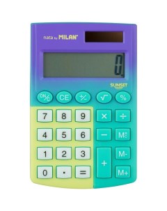 Калькулятор карманный Sunset 8 разрядный зеленый желтый 1226654 Milan