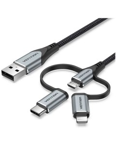 Адаптер USB3 0 Micro B USB C Lightning M CQJHF Vention