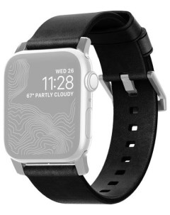 Ремешок Modern Strap для Apple Watch Series 2 3 4 42 44 mm Black Silver Nomad