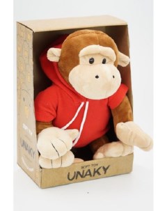 Мягкая игрушка обезьянка Леся 22 28 см коричневый бежевый красный Unaky soft toy