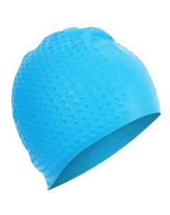 Шапочка для плавания взрослая массажная силиконовая обхват 54 60 см цвет голубой Onlitop