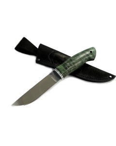 Нож Носорог Х12МФ стабилизированная карельская береза зелёный цвет Mp