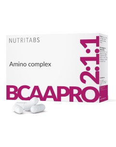 Аминокислоты БЦА 2 1 1 BCAA Pro 2 1 1 60 капс Nutritabs