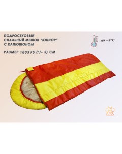 Спальный мешок Юниор размер 180х75 см красный с желтым до 5 Termo-tex