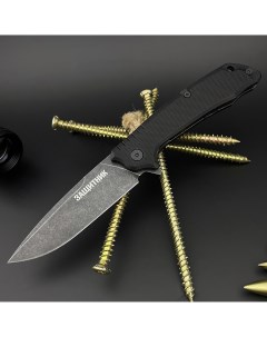 Нож туристический универсальный клинок 8 6см рукоять G10 черный Защитник Nobrand