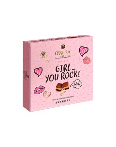 Конфеты шоколадно ореховые Girl You Rock 2 шт по 90 г O`zera