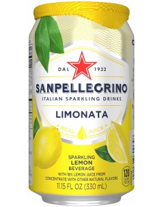Напиток Limonata газированный в банке 330 мл Sanpellegrino