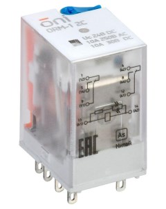 Реле интерфейсное ORM 1 2C 24В DC с LED тест кнопкой ORM 1 2C DC24V L B Oni
