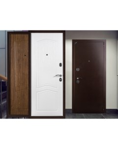 Входная металлическая дверь Аврора Медный антик Ясень Белый 860x2050 левая Tandoor